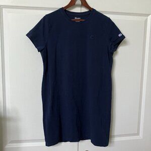 Champion T-shirt Dress Womens L Navy Blue Logo Athleisure Comfy